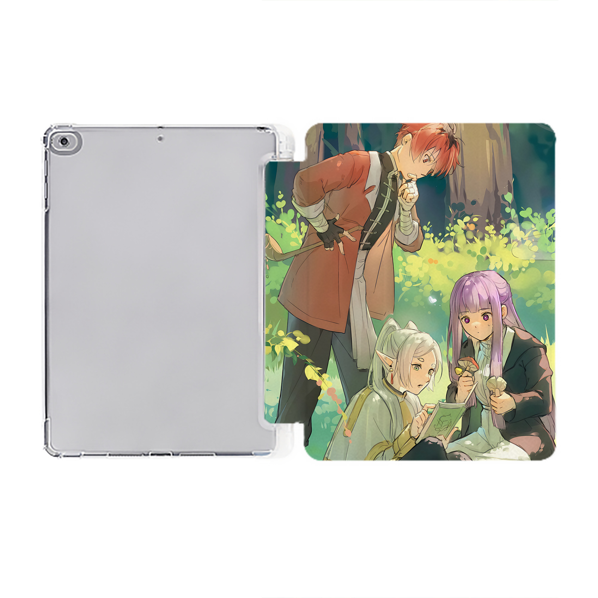 （画像用） 葬送のフリーレン Frieren IPad ケース ペン収納付き 三つ折りスタンド PUレザー×シリコン 対応機種9.5/10.5/10.9インチ